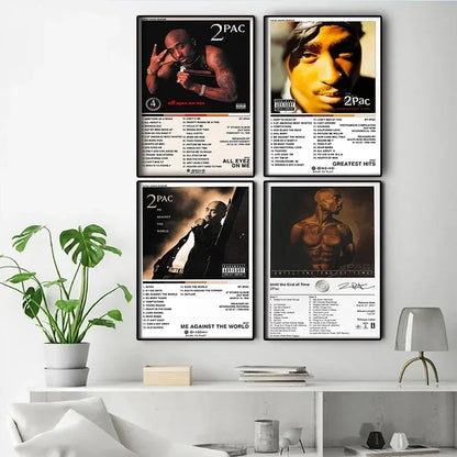 Canvas Painting Wall Art Music Album Cover Aesthetic Pictures Pop Hip Hop Rapper Tupac Posters For Room Modern Home Decor