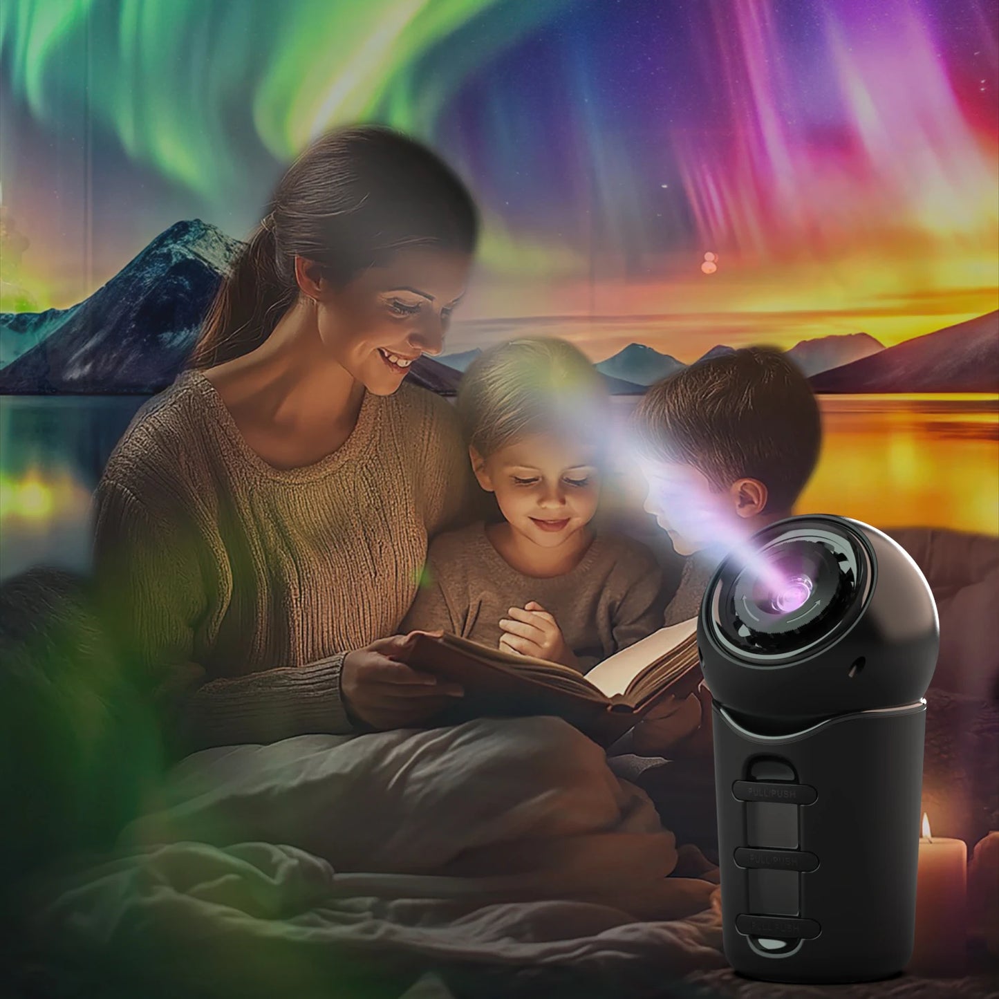 Rechargeable Portable Galaxy Light Projector,4 HD Film Discs and Night Light Projector with Adjustable Focus Lens