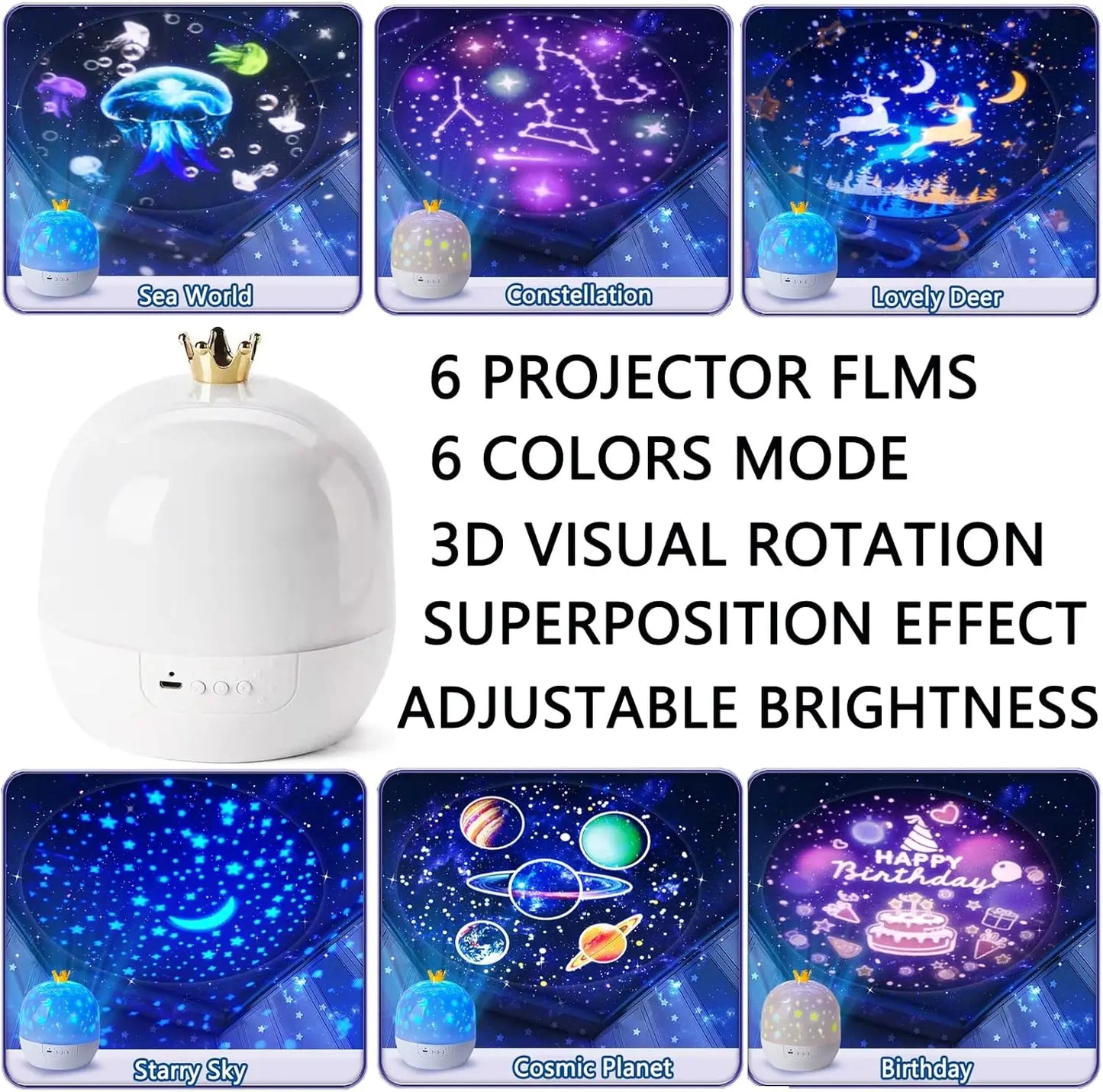 Night Lights Star Galaxy Projector Bedroom Ceiling Star Projector with 360 Rotating for Boys and Girls Birthday Christmas Gifts