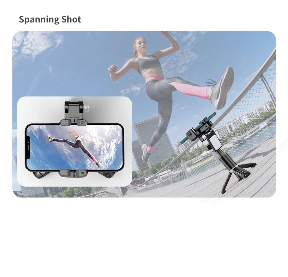 Desktop Gimbal Stabilizer 360° Rotation Smart Track Mode Selfie Stick with Remote Control for iPhone Cell Phone Smartphone