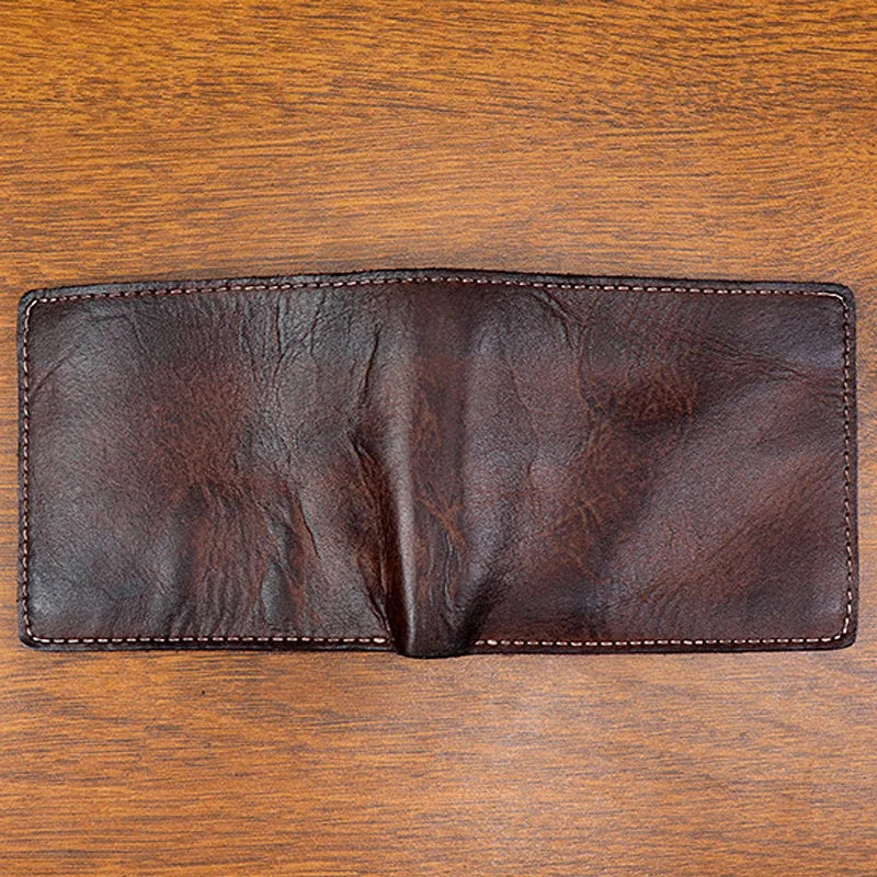Handmade Leather Wallet for Men Bifold Minimalist Wallet Men Wallets