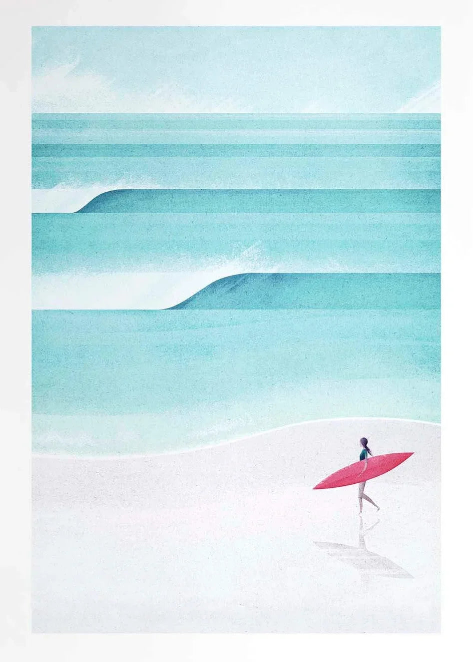 Canvas Painting Wall Art Picture Simple Outdoor Summer Beach Scenery Poster Sunset Surfers Swimming Ocean Living Room Home Decor
