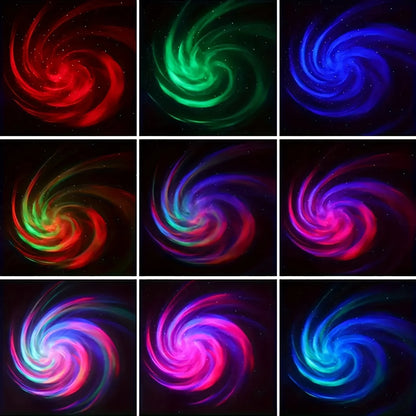 Starry Sky Galaxy Lamp Projector LED Night Light Remote Control Sound Active 5V USB Charging 7 Modes for Kids Room Party Decor