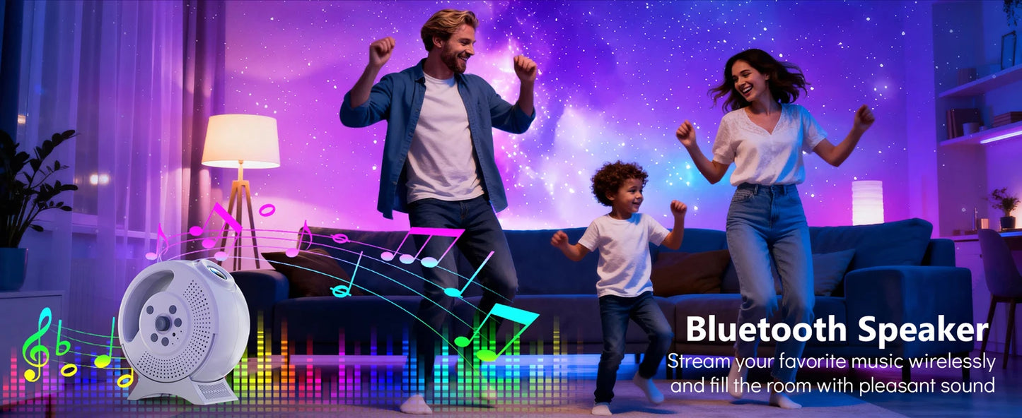 AURORA LIGHTING 3D Galaxy Projector 60 Scenes Adjustable Focal Planetarium Projector Ceiling Projector for Kids Room Adult Party
