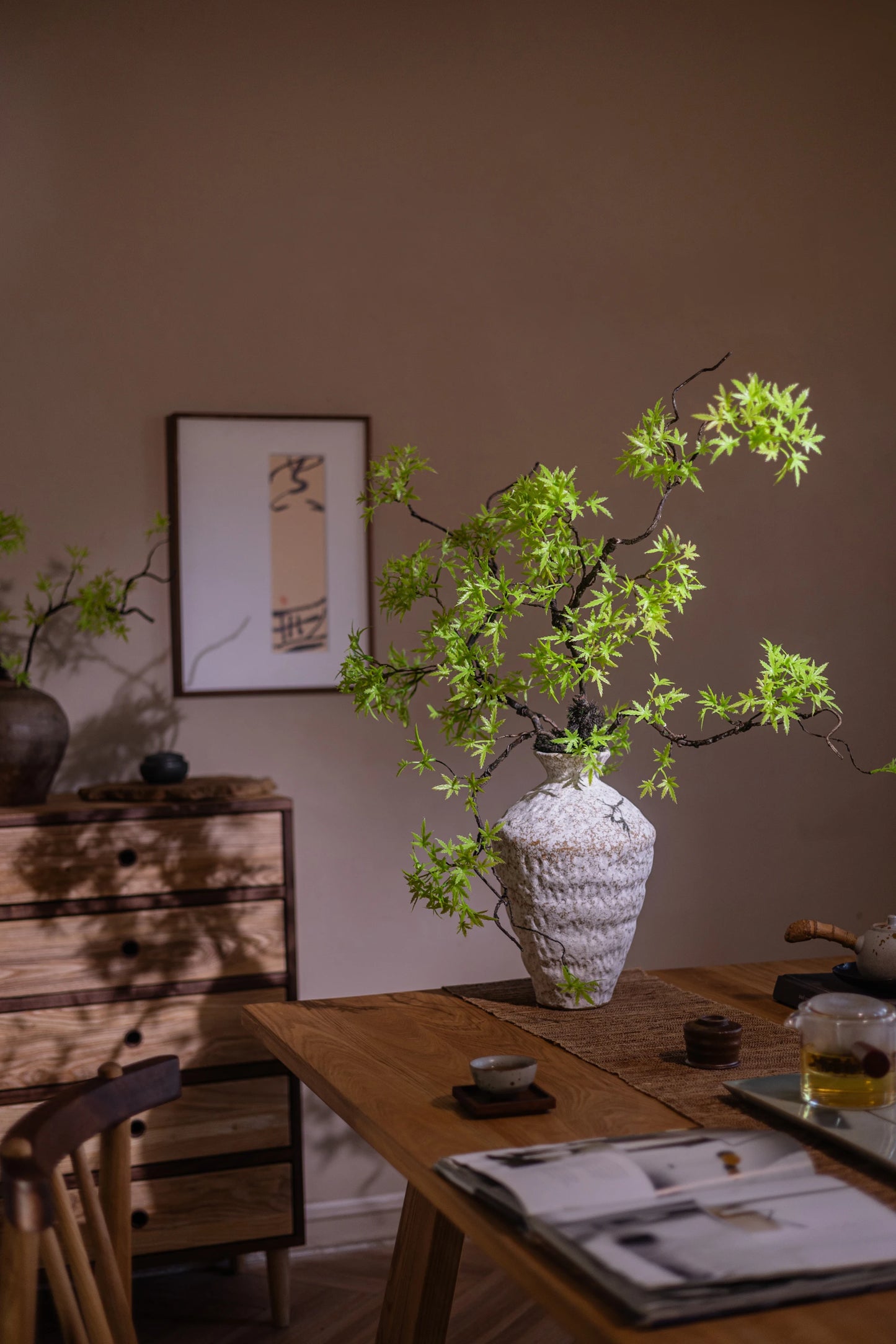 Artificial Green Plants To Welcome Guests Pine Maple Leaves Fake Flower New Chinese Style Simulated  Bonsai Flower Decorations