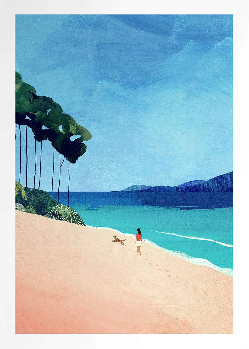 Canvas Painting Wall Art Picture Simple Outdoor Summer Beach Scenery Poster Sunset Surfers Swimming Ocean Living Room Home Decor