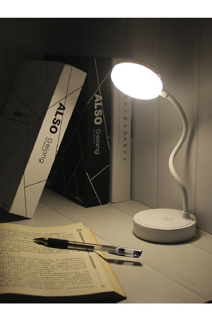 USB Plug-in Portable LED Desk Lamp - 3 Color Stepless Dimming Eye Protection Bedroom Bedside Table Light