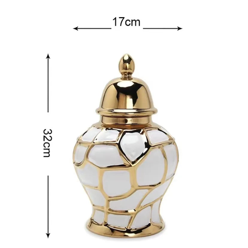 home decor vases Ceramic electroplated general jar Nordic flower vase handicraft decoration foyer soft decoration storage jars