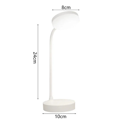 USB Plug-in Portable LED Desk Lamp - 3 Color Stepless Dimming Eye Protection Bedroom Bedside Table Light