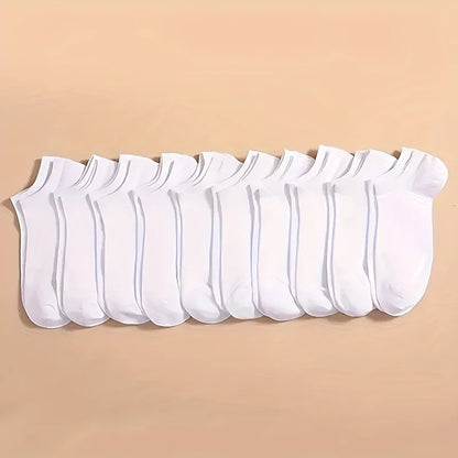 Unisex Solid Color Ankle Socks – 10/20/40 Pairs Soft Lightweight No Show Socks for Men & Women, Bulk Value Pack
