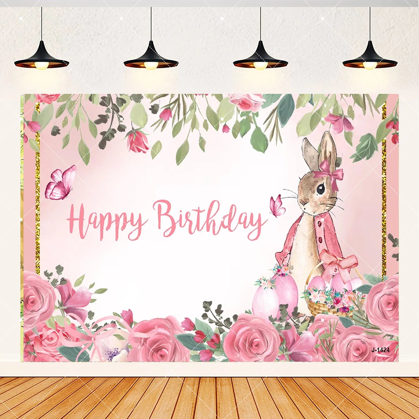 Spring Rabbit Background Kids Birthday Party Baby Shower Decor Rabbit Peter and His Animal Friends Vegetable Garden Photo Props