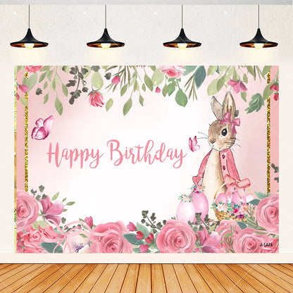 Spring Rabbit Background Kids Birthday Party Baby Shower Decor Rabbit Peter and His Animal Friends Vegetable Garden Photo Props