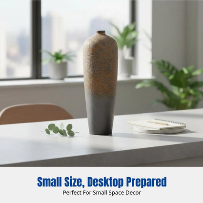 Ceramic Vase, Modern Creative Mini Flower Vessel, Desktop Home Decor, Rustic Pottery Glaze Finish, Oriental design