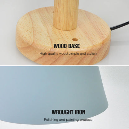 Nordic Wall Light Indoor DIY E27 Wooden 6 Colors EU/UL Plug 350° Wall Lamps for Living Room Bedroom Aisle Sconce Fixtures