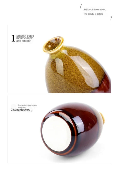 Modern Flower Vases For Homes Ceramic Vase Decoration Flower Glaze Flower Home Accessories Ceramic Craft Ornaments Green Plant