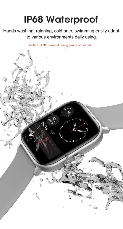New Smart Watch Men 24H Health Monitor Sports Fitness Tracker Custom Watch Face Smartwatch Women 20MM Strap for Android Ios