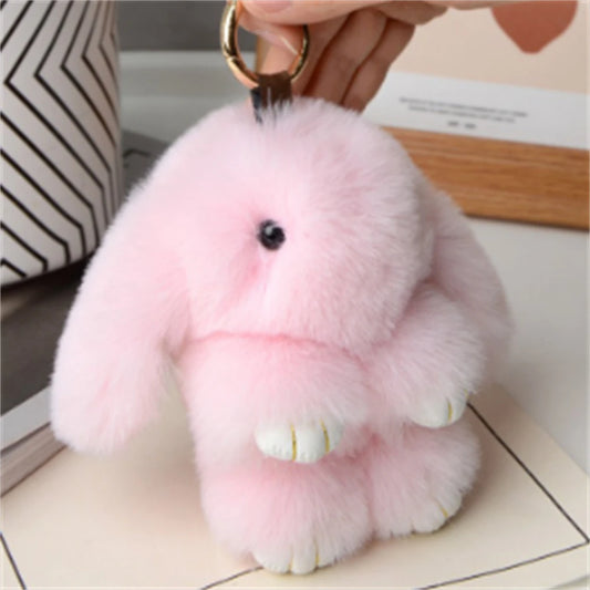 1PCS 15cm Rabbit Fur chain Women Bag Car chain Pendant Decoration Jewelry Bags Hangings Accessories Gifts