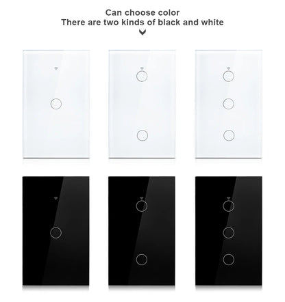 Work with Tuya WIFI Smart Home Wireless Remote Control Switch Light Wall US/EU Glass Touch Panel Voice by Alexa Google Home