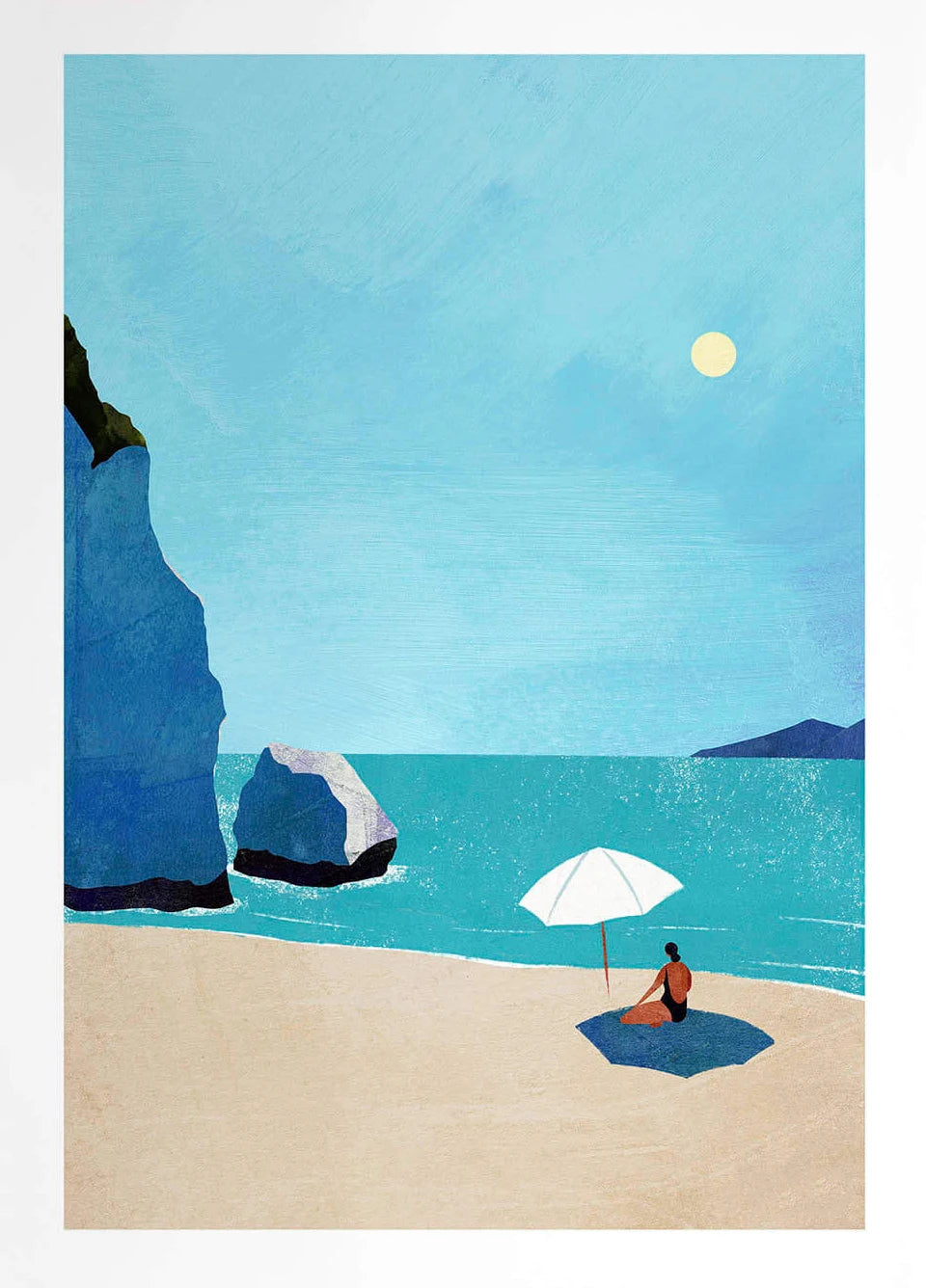 Canvas Painting Wall Art Picture Simple Outdoor Summer Beach Scenery Poster Sunset Surfers Swimming Ocean Living Room Home Decor