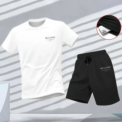 Men's Tracksuit Casual Quality Summer Outdoors Jogging New Two-piece Set Versatile Shorts-sleeved T-shirt and Sport Short Daily
