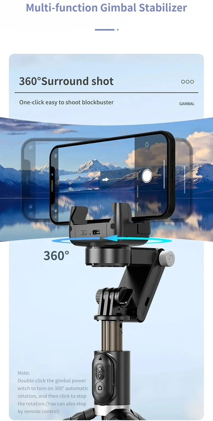 360 Rotation Following Shooting Mode Gimbal Stabilizer Selfie Stick Tripod Gimbal Phone Smartphone Live Photography
