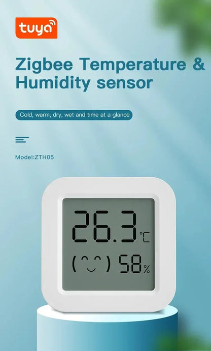 Tuya Zigbee Temperature Humidity Sensor Mini LCD Digital Display SmartLife APP Remote Monitoring Indoor Thermometer Hygrometer
