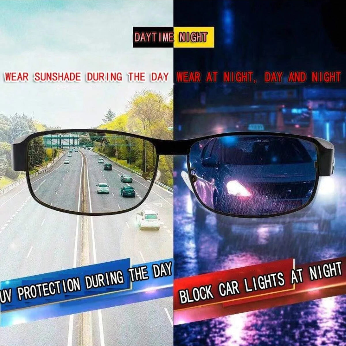 Sunglasses for Men Day and Night Vision Driving Fishing Polarized Anti-UV Trend Shades For Men Glass Authentic Sun Protection Su