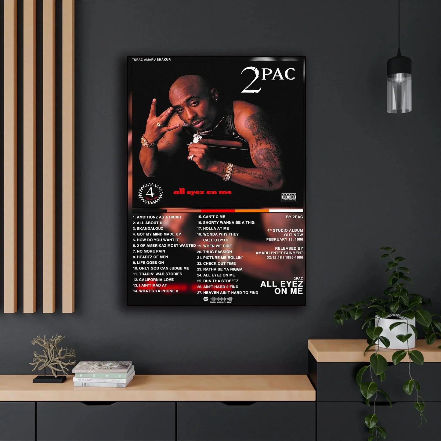 Canvas Painting Wall Art Music Album Cover Aesthetic Pictures Pop Hip Hop Rapper Tupac Posters For Room Modern Home Decor