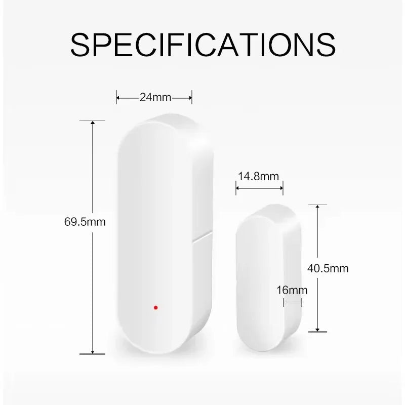 Tuya Smart WiFi Door Sensor Smart Home Open Close Detector Smartlife App Control Notification Compatible with Alexa Google Home