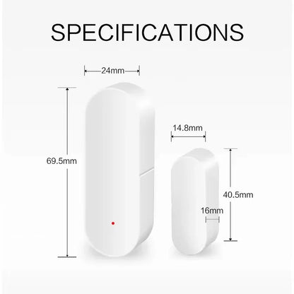 Tuya Smart WiFi Door Sensor Smart Home Open Close Detector Smartlife App Control Notification Compatible with Alexa Google Home