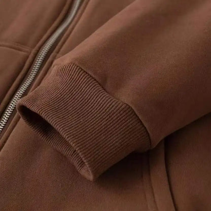 Oversized Hoodie Women Men  Thick Fleece Zip Up Sweatshirt Unisex Plain Color Loose Fit Casual Pullover M-5XL Cotton Loungewear