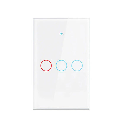 Work with Tuya WIFI Smart Home Wireless Remote Control Switch Light Wall US/EU Glass Touch Panel Voice by Alexa Google Home