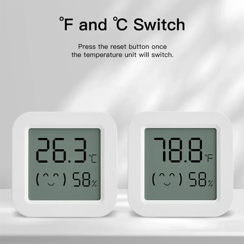 Tuya Zigbee Temperature Humidity Sensor Mini LCD Digital Display SmartLife APP Remote Monitoring Indoor Thermometer Hygrometer