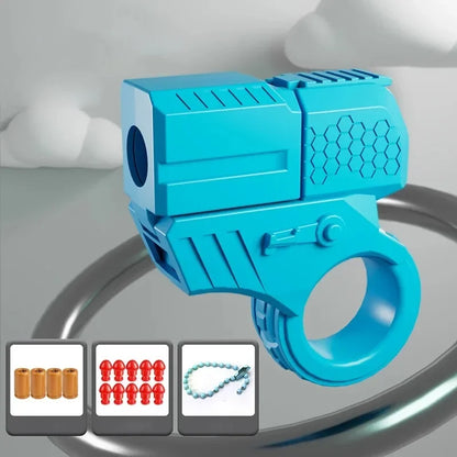 New Mini Gun Shell Ejected Can Launch Decompression EDC Finger Ring Pistol Fidget Spinner Ratchet Anxiety Stress Relief Toy Guns