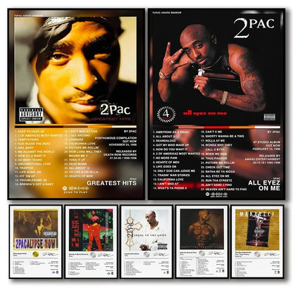 Canvas Painting Wall Art Music Album Cover Aesthetic Pictures Pop Hip Hop Rapper Tupac Posters For Room Modern Home Decor