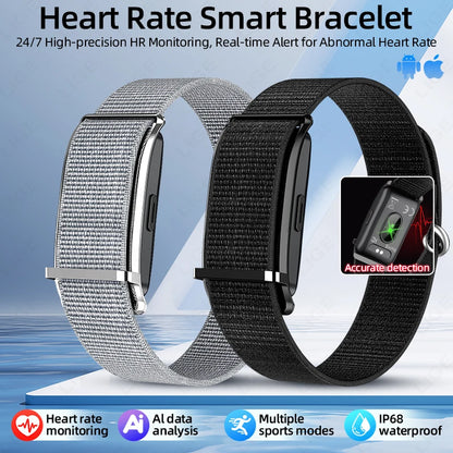 2026 Fitness Tracker Smart Bracelet Pedometer No Screen Breathable Sport Wristband Call Reminder Heart Rate Monitor Smartwatch
