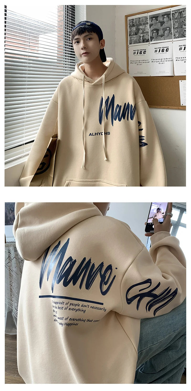 Men's Oversized Hoodie White With Hat 5XL Hoodies Oversize for Men Funny Letter Print Man Casual Wear Hoody Male Sweatshirt