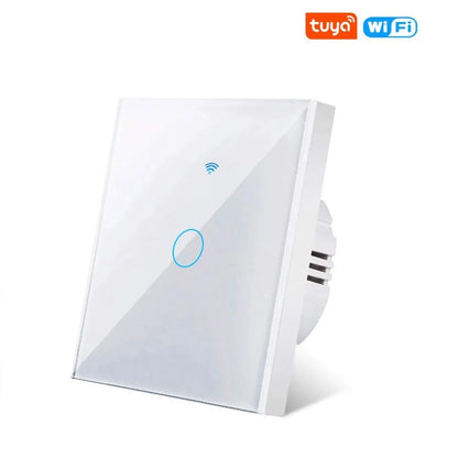 Work with Tuya WIFI Smart Home Wireless Remote Control Switch Light Wall US/EU Glass Touch Panel Voice by Alexa Google Home