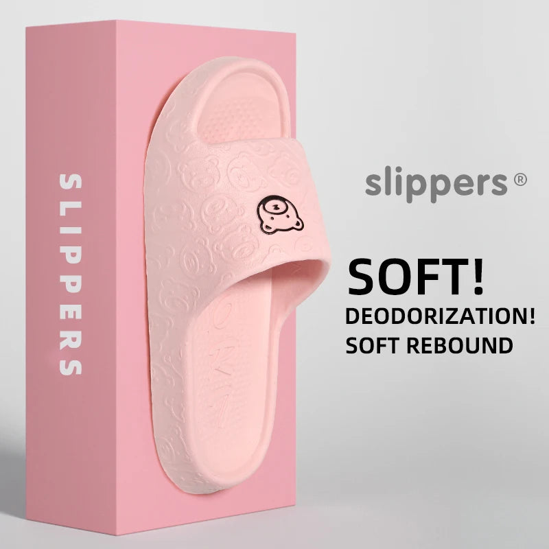 Summer Home Use EVA Slippers for Women Cute Cartoon Design Indoor Comfortable Slip-On Shoes