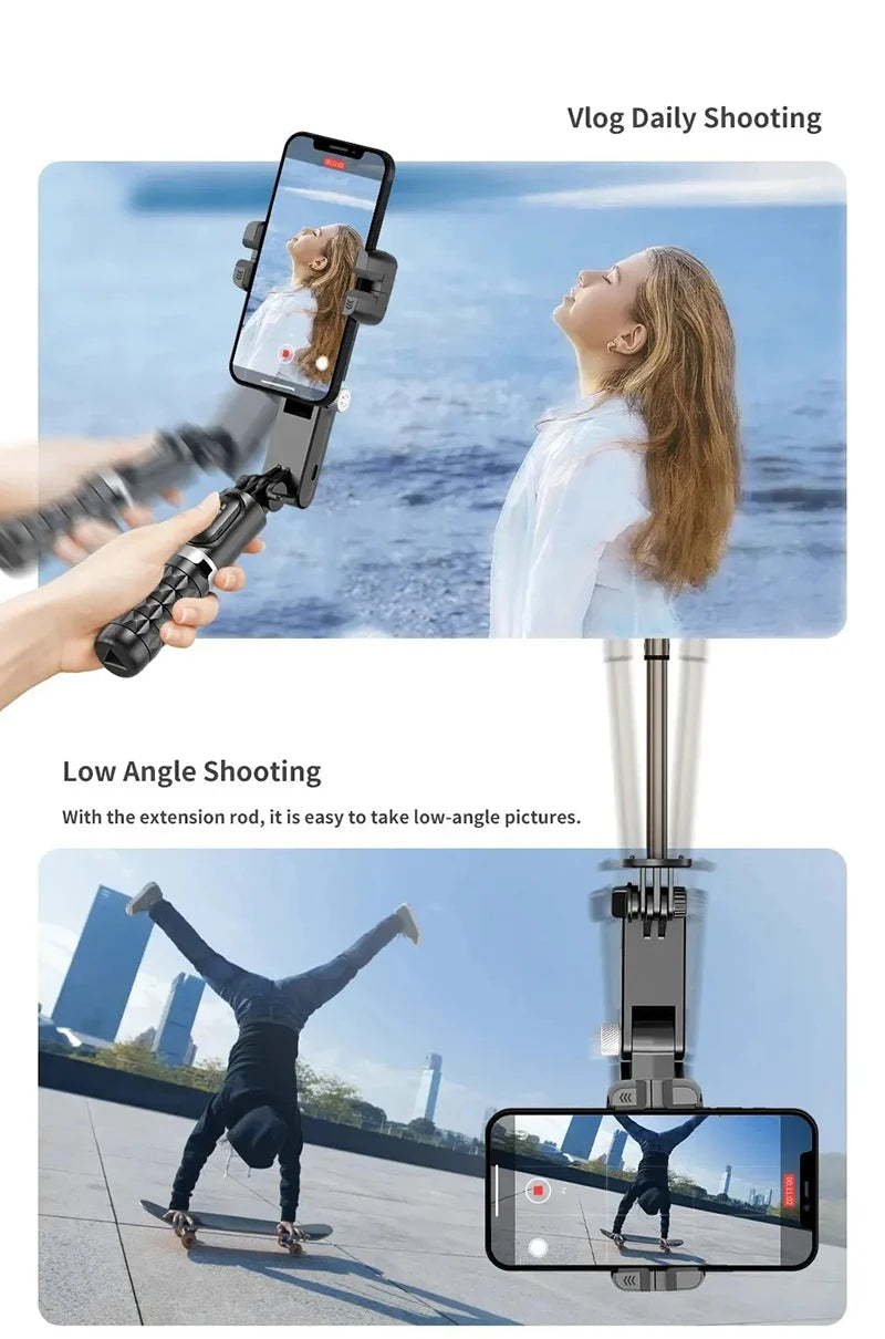 360 Rotation Following Shooting Mode Gimbal Stabilizer Selfie Stick Tripod Gimbal Phone Smartphone Live Photography