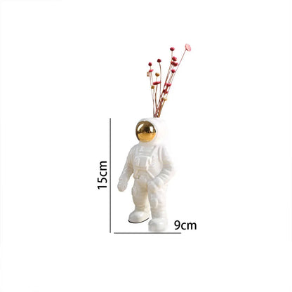 European Ceramic Vase Handwork Astronaut Living Room Modern Ornaments Office Desktop Flower Vases Creativity Home Decoration