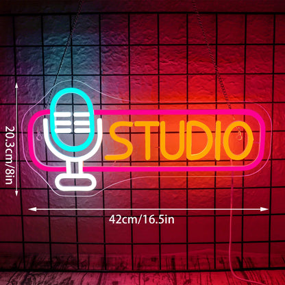 Studio Neon Signs For Wall Decor Dimmable Led Lights Room Decoration For Party Work Office Music Dance Movie Club Light Up Sign