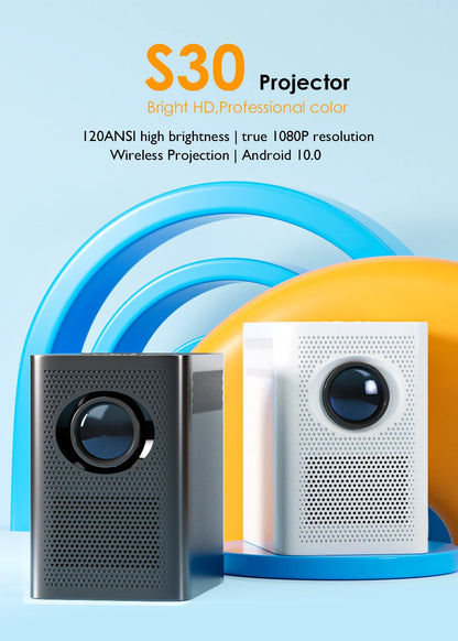 Mini S30 Global Version Full HD 1080P Projector LED Theater Android 10 1920x1080P MINI 4k Vidoe Projector for Home Projector
