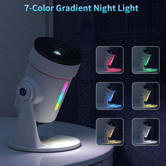 Galaxy Projector，Upgraded  HD Star Projector Lens, 10 Realistic Nebula Scenarios Room Lights，Timer Off Controls&8-Color Night