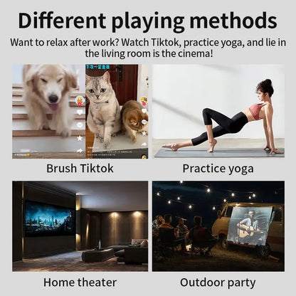 Mini Portable Projector with Wifi and Bluetooth, Native 1080P Full HD Smart Projector , 300 ANSI, Compatible with Smartphone