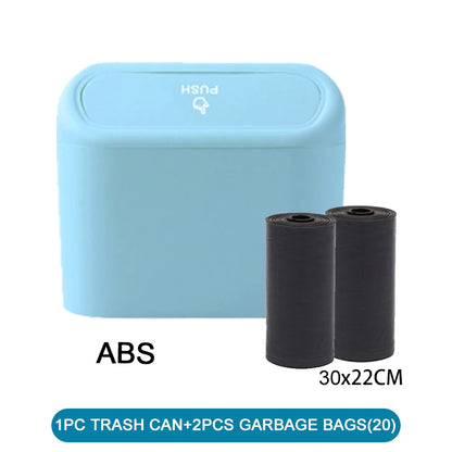 1/2/3Pcs Car Trash Can (with Lid) Contains 60 (300) Garbage Bags, Small Car Trash Can, Leak-proof Mini Car Accessories