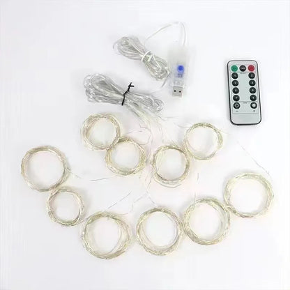 3/4/6m Curtain LED String Lights Garland USB Festoon Remote Control Fairy Garland Lights Christmas Decoration for Bedroom Home