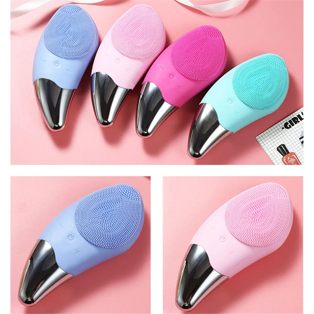 Waterproof Facial Cleansing Brush for Men & Women Rechargeable Exfoliating Electric Face Scrubber Cleanser Brush