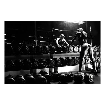 Fitness Motivation Canvas Art  Sexy Bodybuilding Girl Poster Gym Weightlifting Wall Decor for Living Room Bedroom Home Gym Fitne