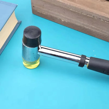 1PC 25mm Double Face Soft Tap Rubber Hammer Multifunctional Hand Tool with Hard Plastic & Non-Slip Grip for Precision Work
